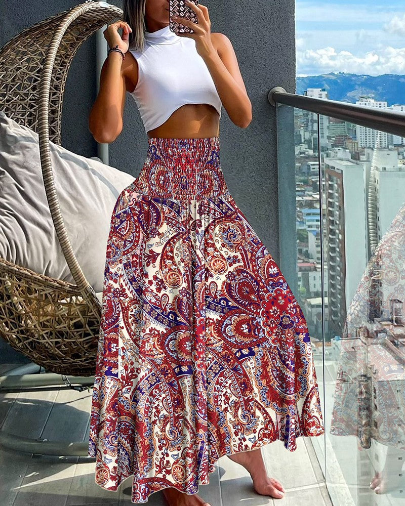 Tina™ | Stilfuld Lang Blomster Nederdel til Damer