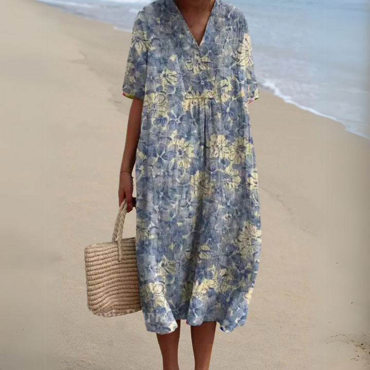 Gitte | Elegant Blomstret Kjole