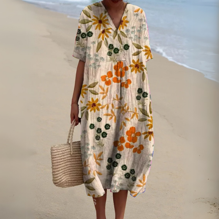 Gitte | Elegant Blomstret Kjole