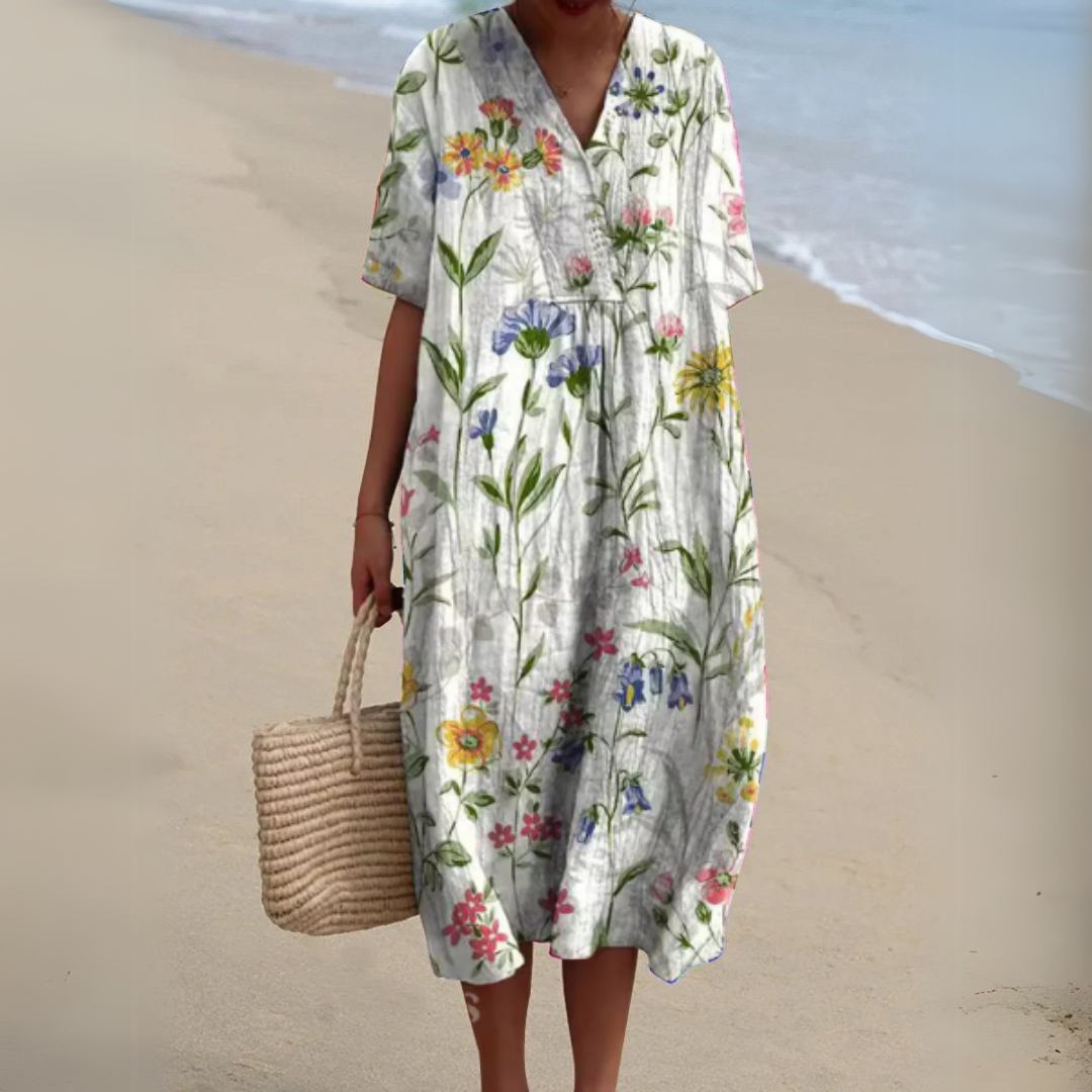 Gitte | Elegant Blomstret Kjole