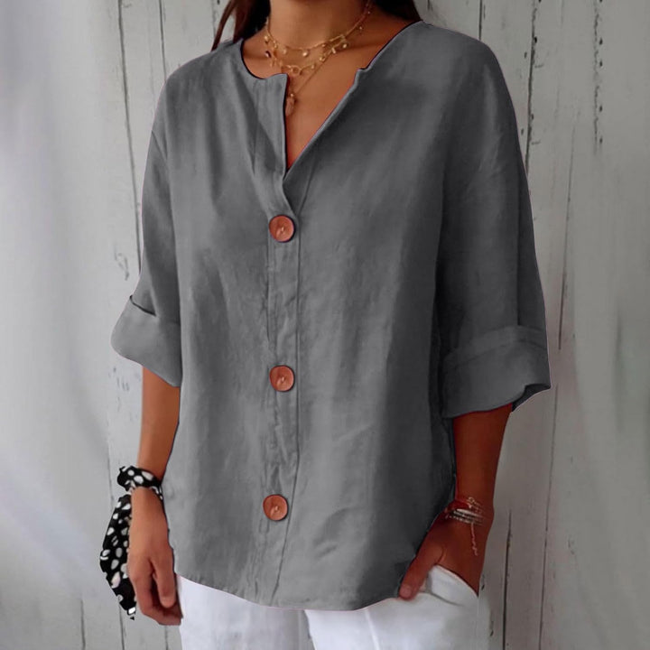 Laila | Linned Bluse i Casual Stil