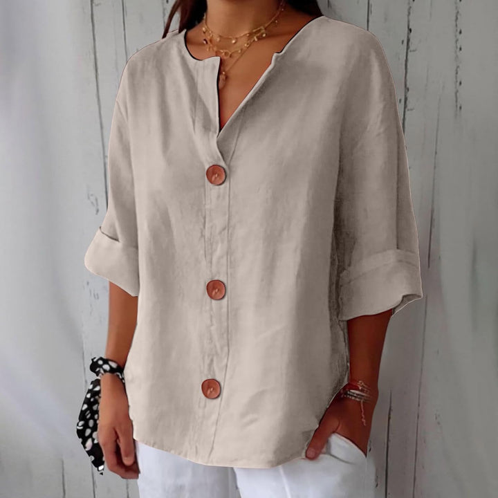Laila | Linned Bluse i Casual Stil