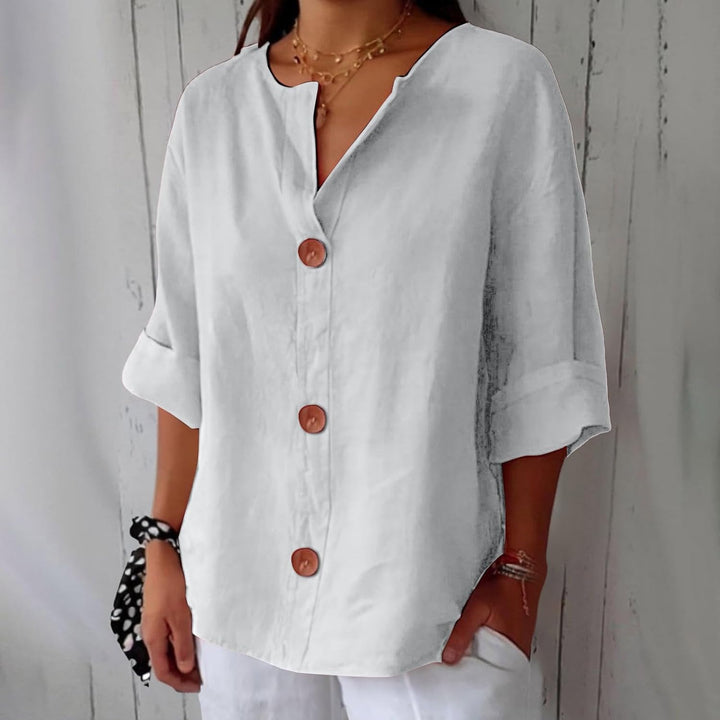 Laila | Linned Bluse i Casual Stil