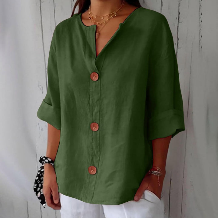 Laila | Linned Bluse i Casual Stil
