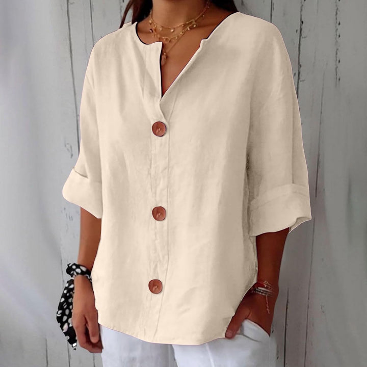 Laila | Linned Bluse i Casual Stil