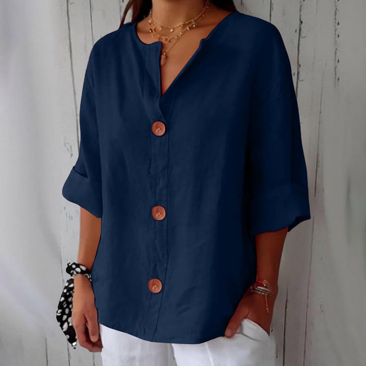 Laila | Linned Bluse i Casual Stil