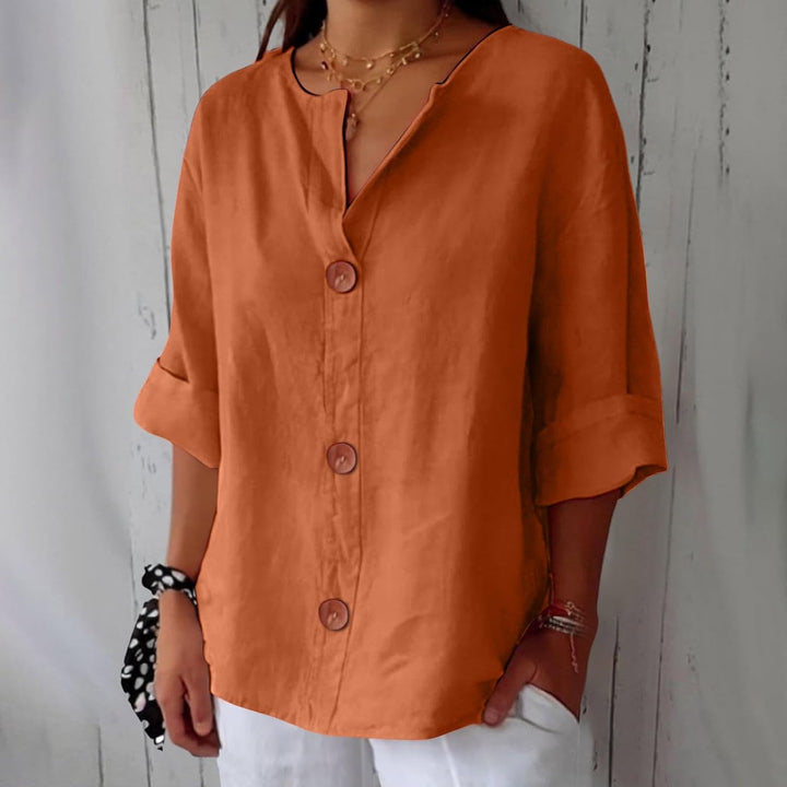 Laila | Linned Bluse i Casual Stil