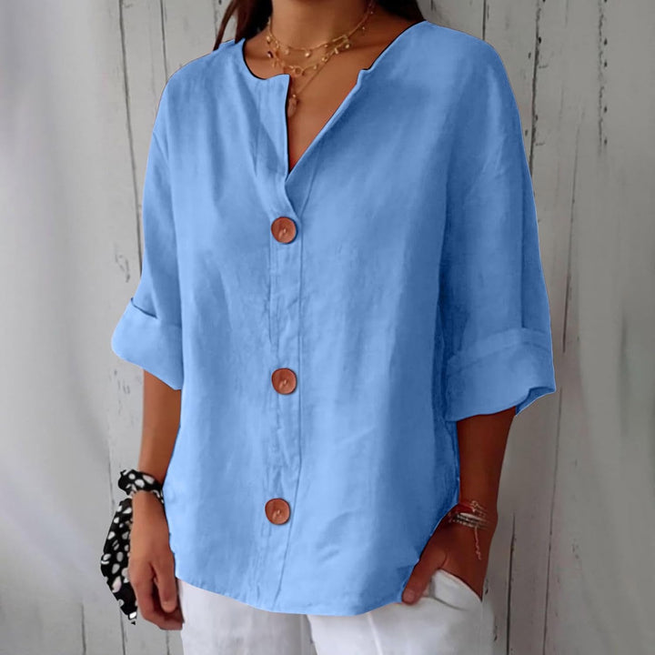 Laila | Linned Bluse i Casual Stil