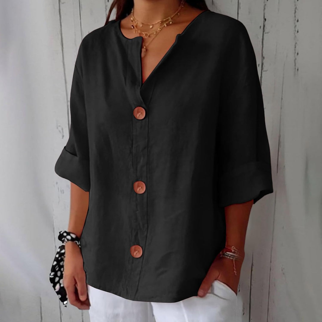 Laila | Linned Bluse i Casual Stil