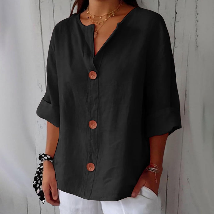 Laila | Linned Bluse i Casual Stil