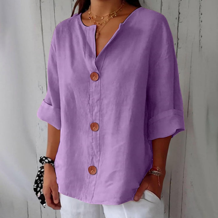 Laila | Linned Bluse i Casual Stil