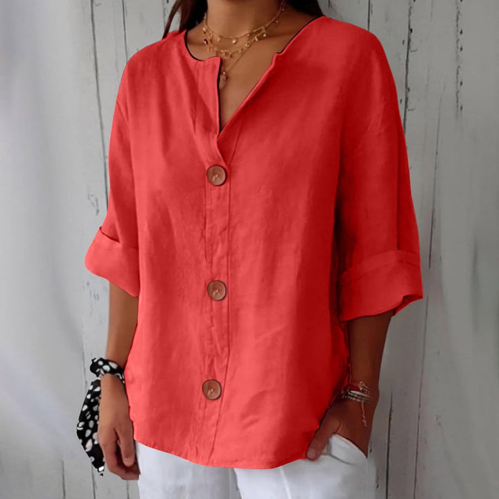 Laila | Linned Bluse i Casual Stil