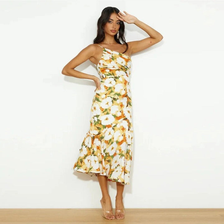 Laila | Blomsterkjole i satin