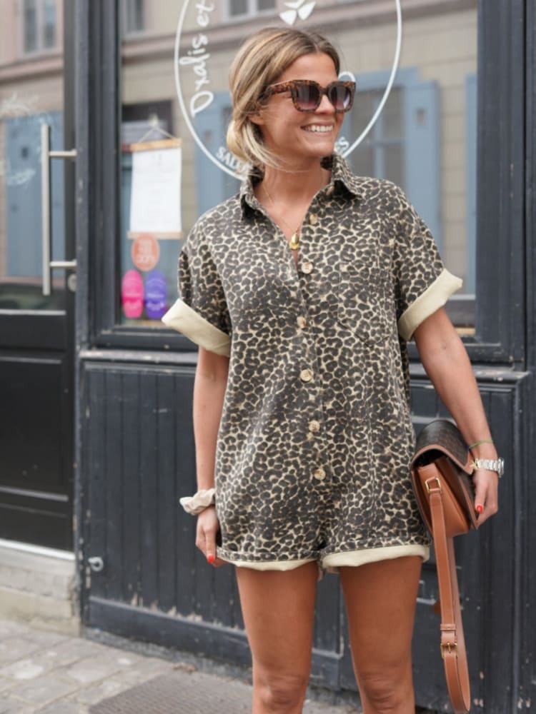 Inge | Skjortekjole med leopardprint