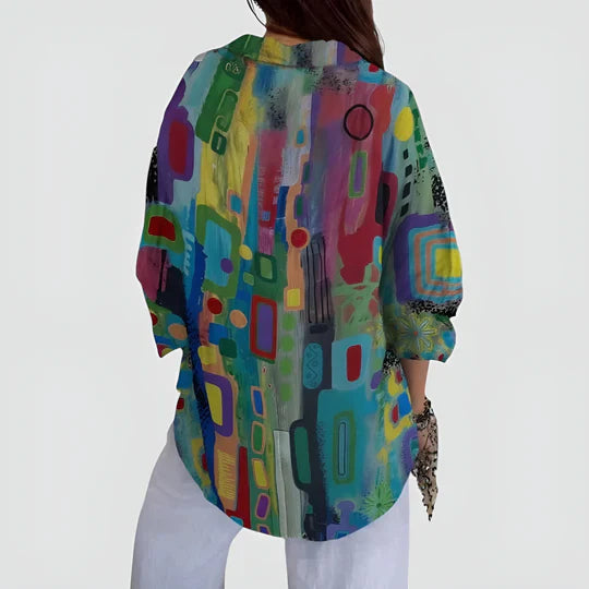 Sonja™ | Bluse med farverigt design