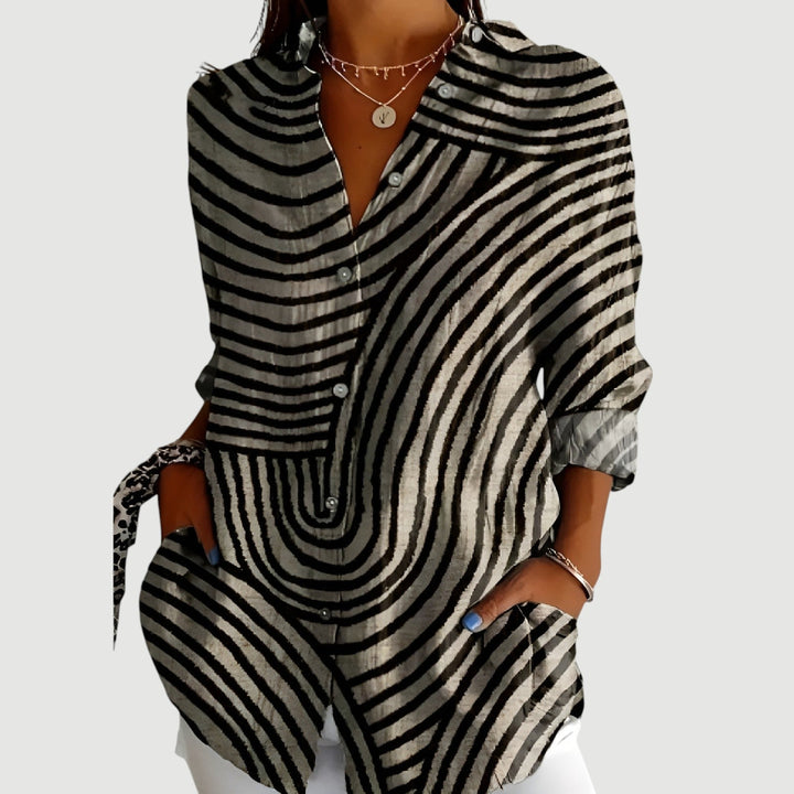 Sonja™ | Bluse med farverigt design
